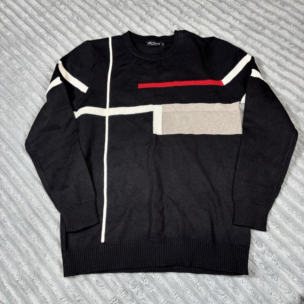 DE-NIKO MILANO men's Small Crewneck RN # 110279 Polyester pullover